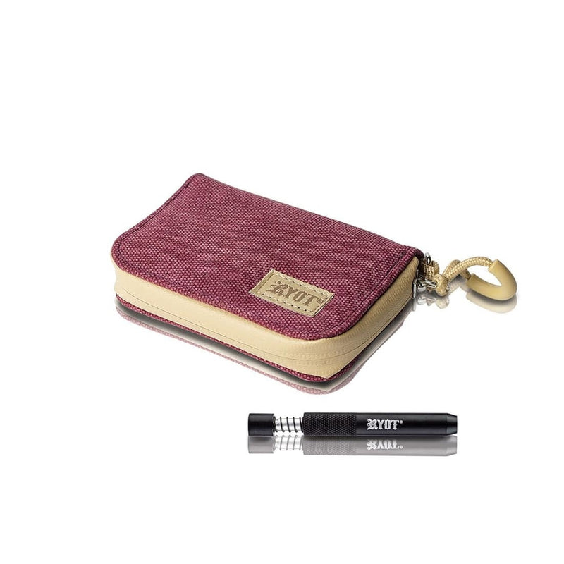 Ryot SmellSafe Krypto-Kit in Maroon With 12mm Glass Bat and Rolling Paper Loaded